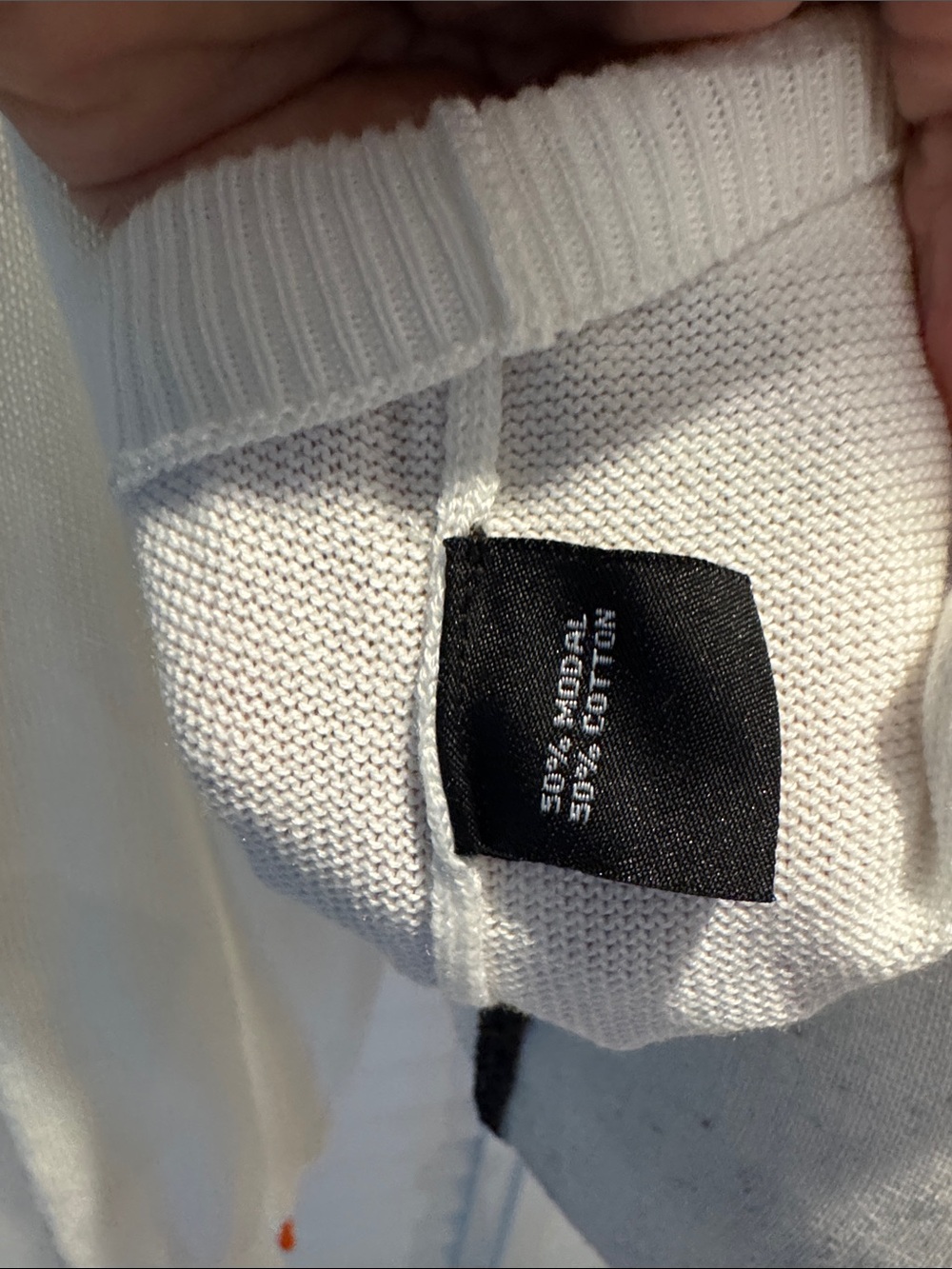 MK Metric Knits NWT Hamptons Private Crewneck Sweater -Orange Accents. - Picture 6 of 9